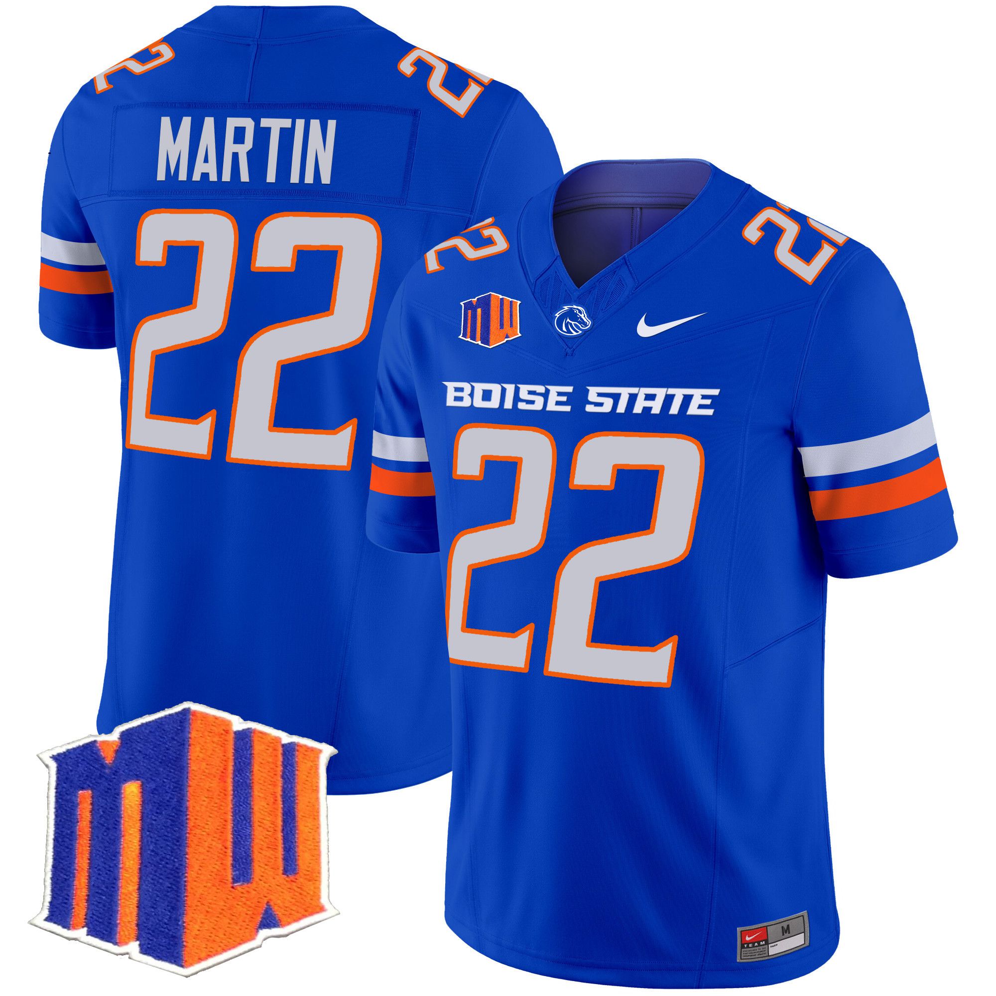 Men Boise State Broncos #22 Martin Blue Nike 2024 Vapor Limited NCAA Jersey style 1->more ncaa teams->NCAA Jersey
